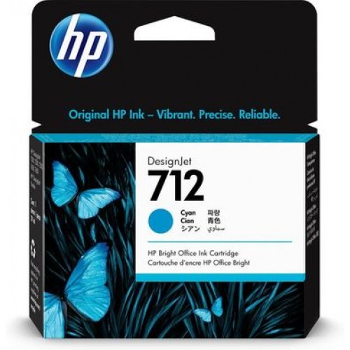 HP 712 Cyan Ink Cartridge 29ml 3ED67A