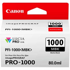Canon PFI-1000MBK Matte Black Ink Tank 80ml - Canon PRO-1000 Photo Printer 0545C001