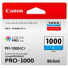 Canon PFI-1000C Cyan Ink Tank 80ml - Canon PRO-1000 Photo Printer 0547C001