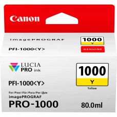 Canon PFI-1000Y Yellow Ink Tank 80ml - Canon PRO-1000 Photo Printer 0549C001