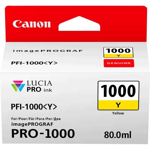 Canon PFI-1000Y Yellow Ink Tank 80ml - Canon PRO-1000 Photo Printer 0549C001