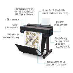 HP Designjet  T650 A1 24" 4 Colour CAD & General Purpose Printer 5HB08A