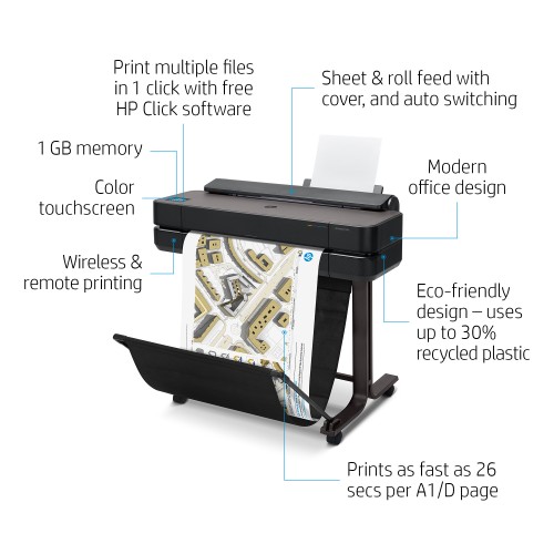 HP Designjet  T650 A0 36" 4 Colour CAD & General Purpose Printer 5HB10A