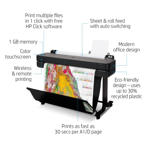 HP Designjet  T630 A0 36" 4 Colour CAD & General Purpose Printer 5HB11A