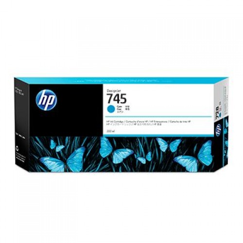 HP 745 F9K03A Cyan Ink Cartridge 300ml for HP Designjet Z2600 & Z5600