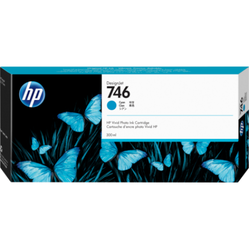 HP 746 300ml Cyan Ink Cartridge for HP Designjet Z6, Z6dr, Z9+ & Z9+dr Printers P2V80A