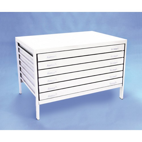 A0 6 Drawer Modern Metal Planchest