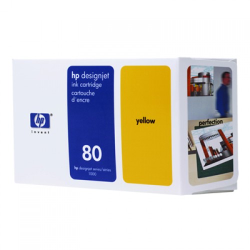 HP C4848A No 80 Yellow Ink Cartridge 350ml for HP Designjet 1050 & 1055