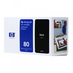 HP C4871A No 80 Black Ink Cartridge 350ml for HP Designjet 1050 & 1055