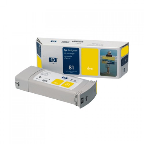 HP C4933A No. 81 Yellow Ink Cartridge 680ml for HP Designjet 5000 & 5500