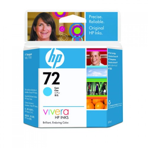 HP 72 Cyan Ink Cartridge C9398A 69ml  for HP T610, T620, T770, T790, T795, T1100, T1120, T1200, T1300, T2300