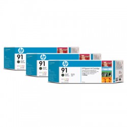 HP 92 C9480A Black Ink Cartridge Triple Pack x 775ml for HP Designjet Z6100