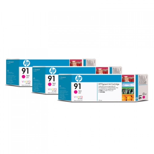 HP 91 C9484A Magenta Ink Cartridge Triple Pack x 775ml for HP Designjet Z6100