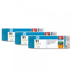 HP 91 C9485A Yellow Ink Cartridge Triple Pack x 775ml for HP Designjet Z6100