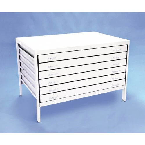 A0 6 Drawer Modern Metal Planchest