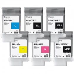 PFI-107 Set of 6 Ink Tank 130ml for Canon IPF670 IPF770 | Prizma Graphics