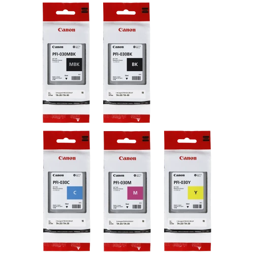Canon PFI-030 Set of 5 x 55ml Ink Tanks for TA-20 & TA-30 Printers