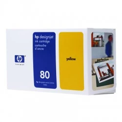 HP C4848A No 80 Yellow Ink Cartridge 350ml for HP Designjet 1050 & 1055