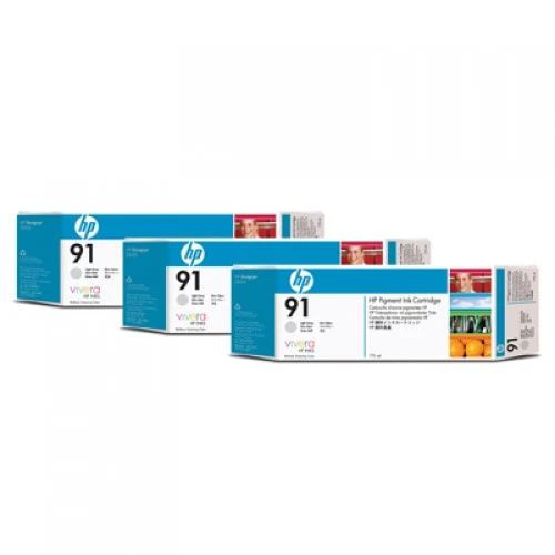 HP 91 C9482A Light Grey Ink Cartridge Triple Pack x 775ml for HP Designjet Z6100